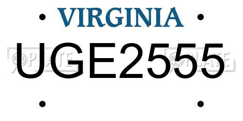 UGE2555 Virginia License Plate