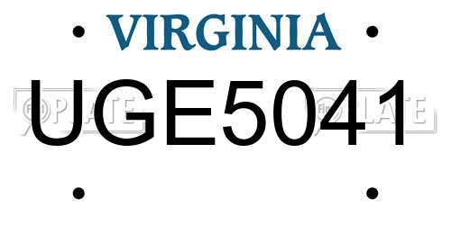 UGE5041 Virginia License Plate