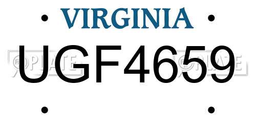UGF4659 Virginia License Plate