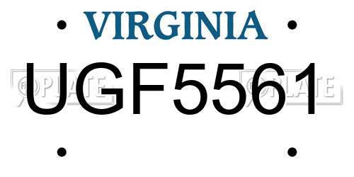 UGF5561 Virginia License Plate