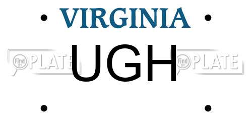 UGH Virginia License Plate