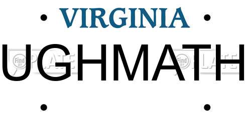 UGHMATH Virginia License Plate