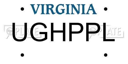 UGHPPL Virginia License Plate