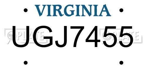 UGJ7455 Virginia License Plate