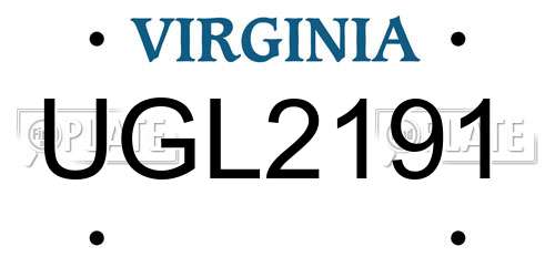 UGL2191 Virginia License Plate
