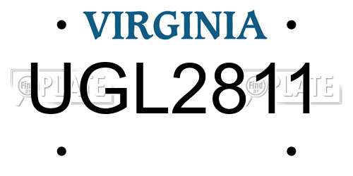 UGL2811 Virginia License Plate