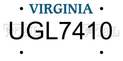 UGL7410 Virginia License Plate