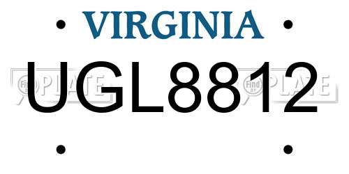 UGL8812 Virginia License Plate