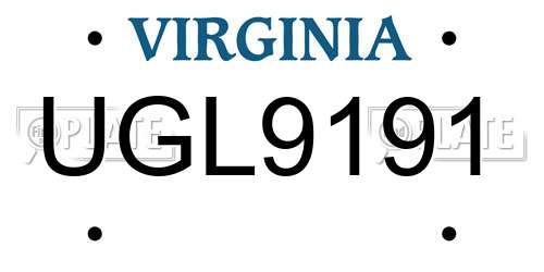 UGL9191 Virginia License Plate