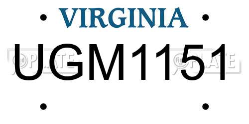 UGM1151 Virginia License Plate