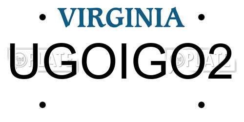 UGOIGO2 Virginia License Plate