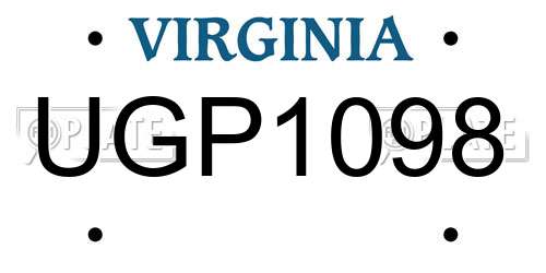 UGP1098 Virginia License Plate