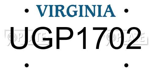 UGP1702 Virginia License Plate