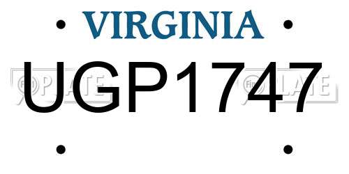 UGP1747 Virginia License Plate