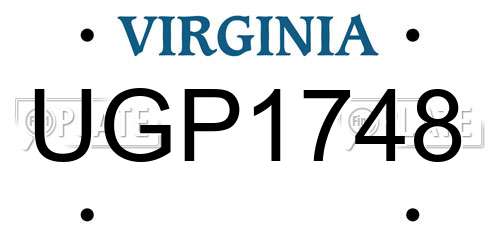 UGP1748 Virginia License Plate
