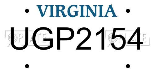 UGP2154 Virginia License Plate
