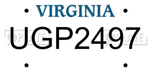 UGP2497 Virginia License Plate