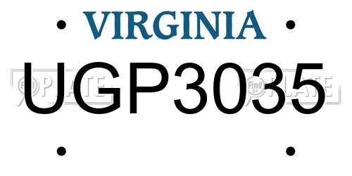 UGP3035 Virginia License Plate