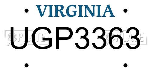 UGP3363 Virginia License Plate