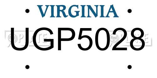 UGP5028 Virginia License Plate