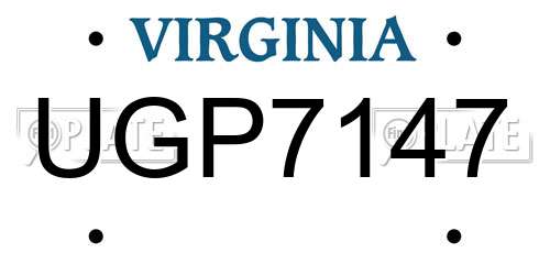 UGP7147 Virginia License Plate
