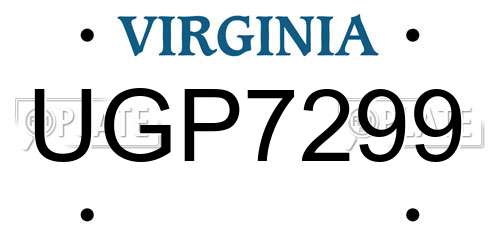 UGP7299 Virginia License Plate