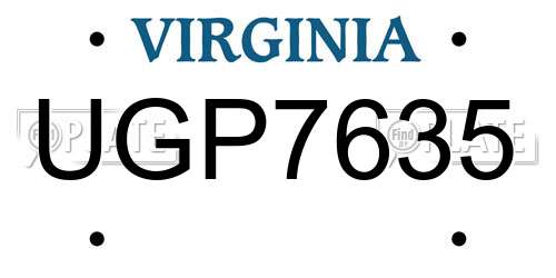 UGP7635 Virginia License Plate