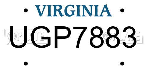 UGP7883 Virginia License Plate