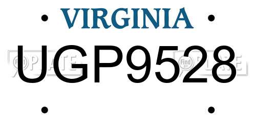 UGP9528 Virginia License Plate