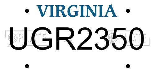 UGR2350 Virginia License Plate