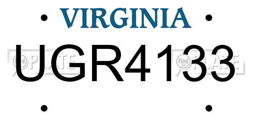 UGR4133 Virginia License Plate