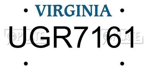 UGR7161 Virginia License Plate
