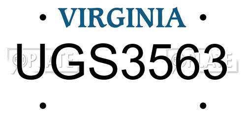 UGS3563 Virginia License Plate