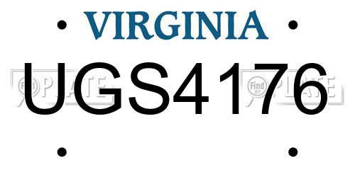 UGS4176 Virginia License Plate