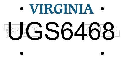 UGS6468 Virginia License Plate