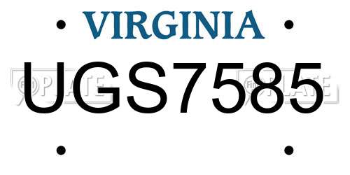 UGS7585 Virginia License Plate