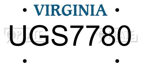 UGS7780 Virginia License Plate