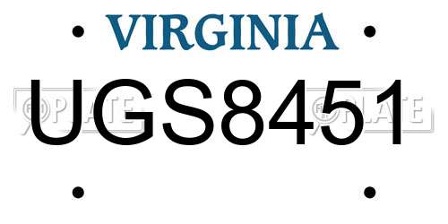 UGS8451 Virginia License Plate