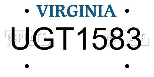 UGT1583 Virginia License Plate