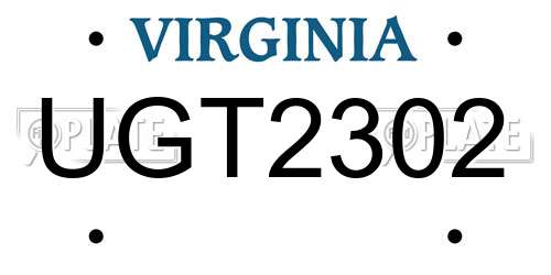 UGT2302 Virginia License Plate