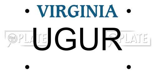 UGUR Virginia License Plate
