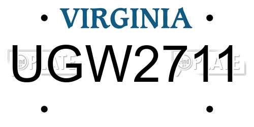 UGW2711 Virginia License Plate
