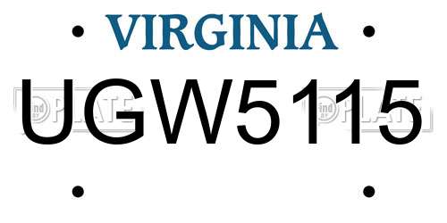 UGW5115 Virginia License Plate