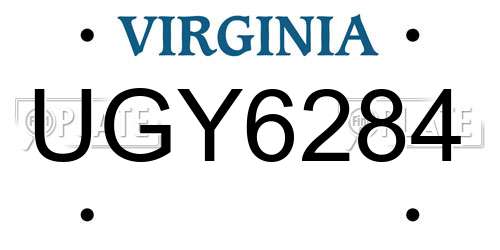UGY6284 Virginia License Plate