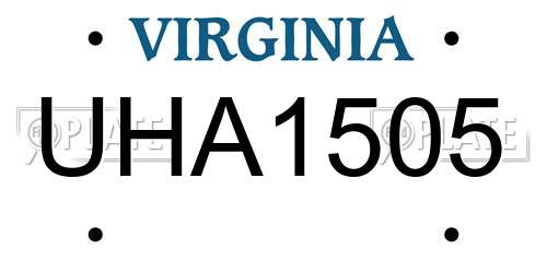 UHA1505 Virginia License Plate