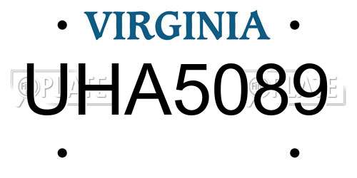 UHA5089 Virginia License Plate