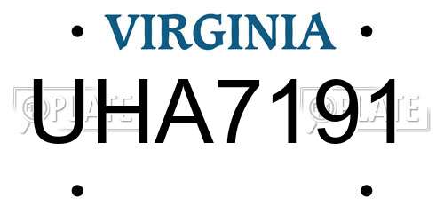 UHA7191 Virginia License Plate