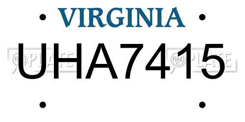 UHA7415 Virginia License Plate