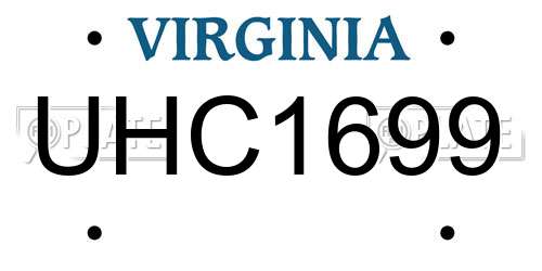 UHC1699 Virginia License Plate