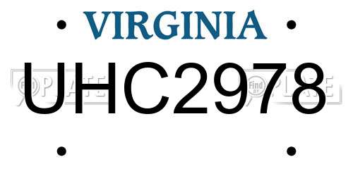 UHC2978 Virginia License Plate